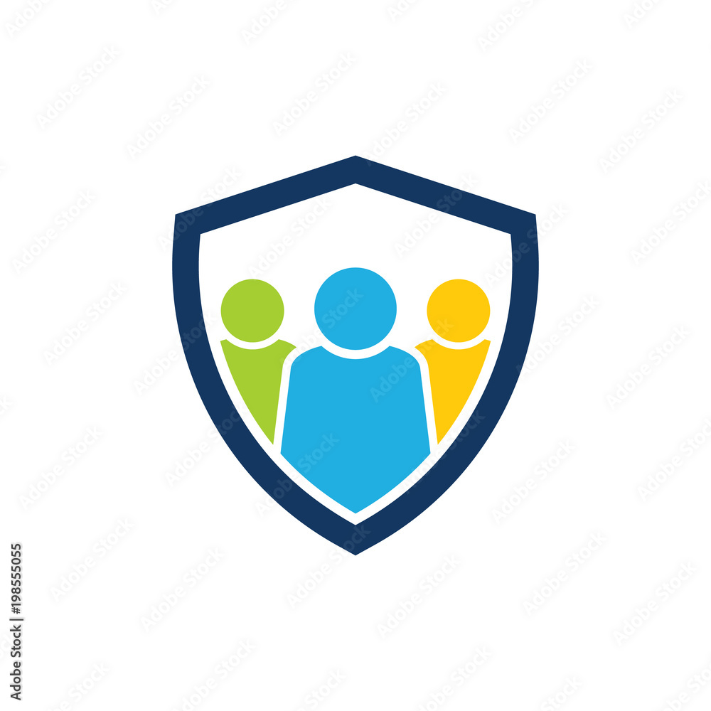 People Shield Logo Icon Design People Shield Logo Icon Design