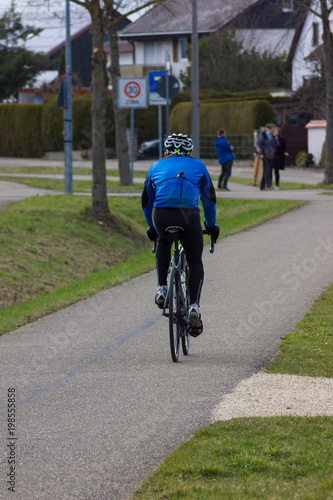 cyclist on a bikeway
