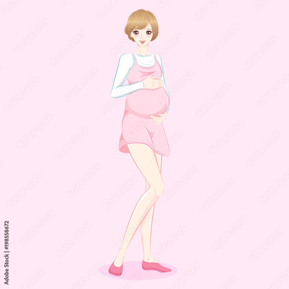 beauty cartoon pregnant women beauty cartoon pregnant women