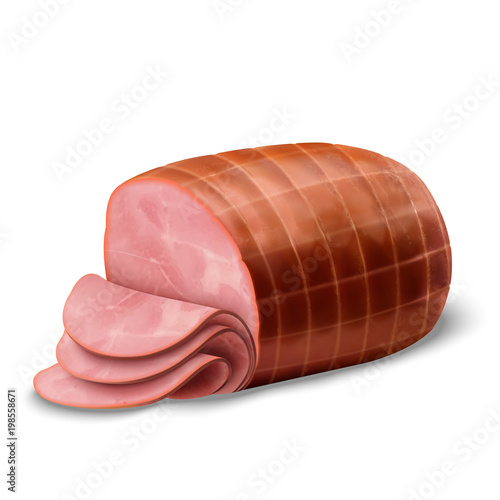 Smoked ham isolated