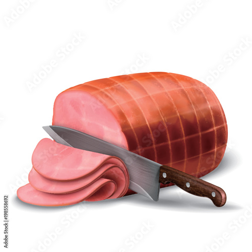 Smoked ham isolated