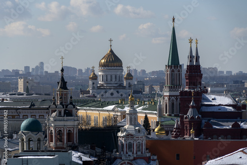 Панорама Москвы с высоты птичьего полета.