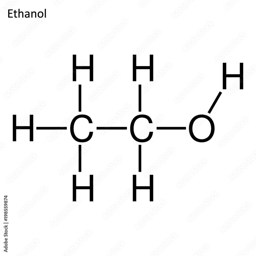 Skeletal formula of Ethanol Stock Vector | Adobe Stock