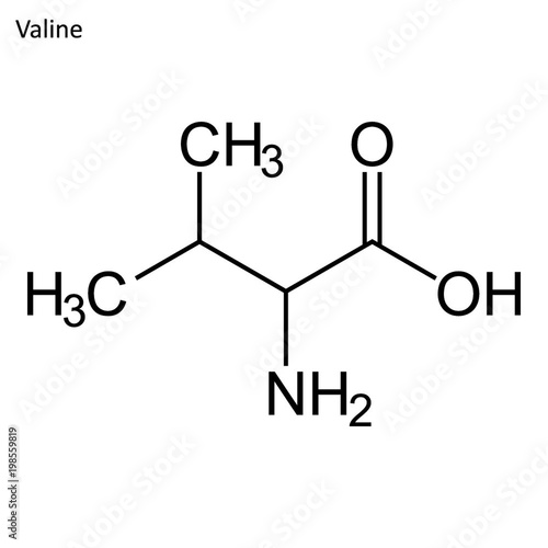 Skeletal formula of Valine photo