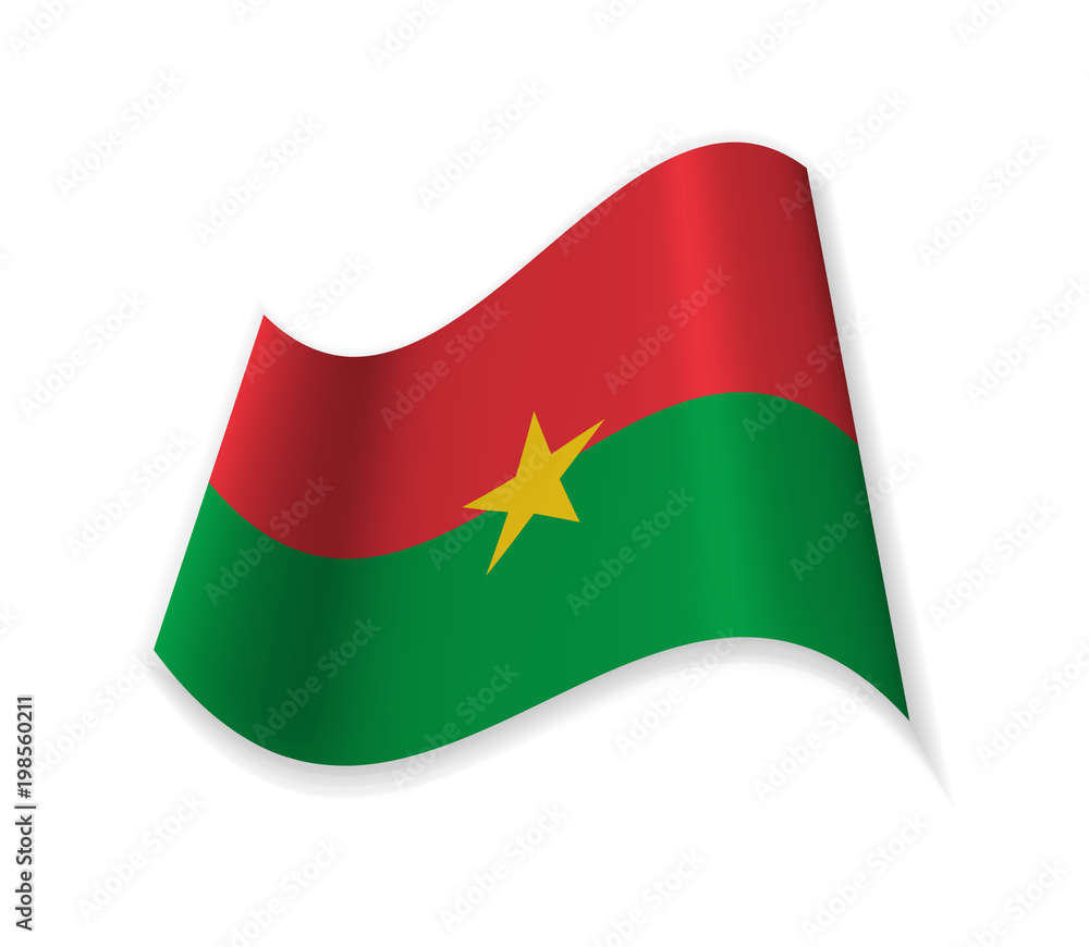 Official Flag Of Burkina Faso. Country in West Africa. Vector illustration of a state symbol.