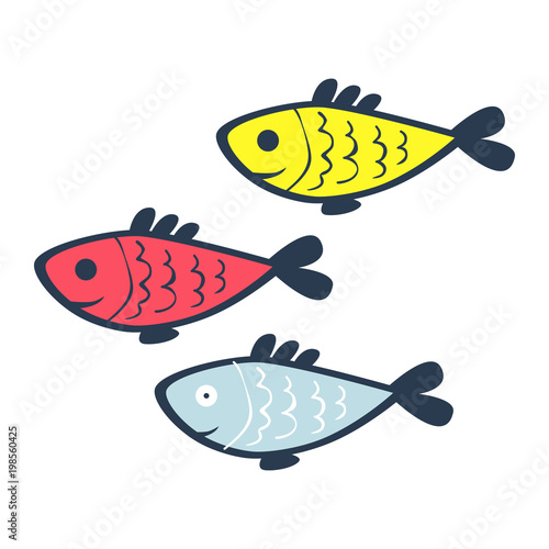 fish on white background