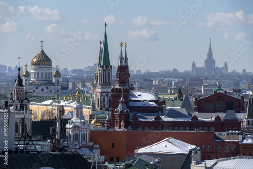 Панорама Москвы с высоты птичьего полета.