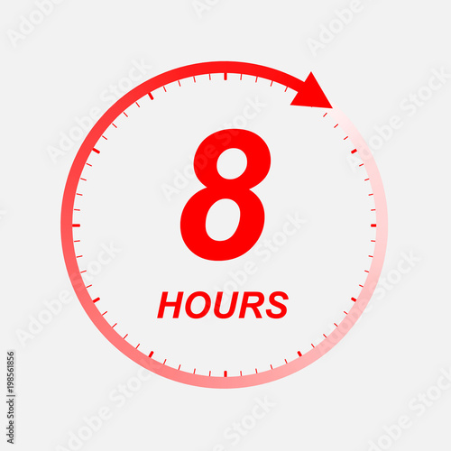 8 hour vector icon