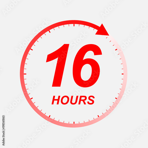 16 hour vector icon