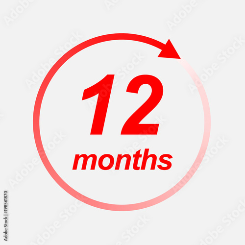 12 months vector icon