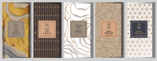 Collection of design elements,labels,icon,frames, for packaging,design of luxury products.for perfume,soap,wine, lotion.Made with golden foil.Isolated on geometric background.vector illustration