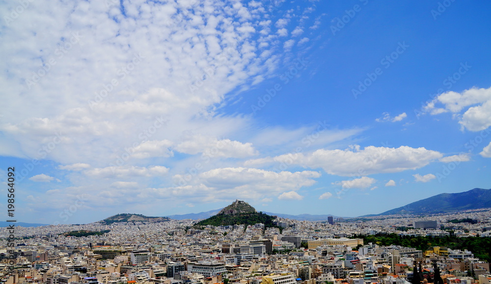 Panaromic view of Athens Greece.