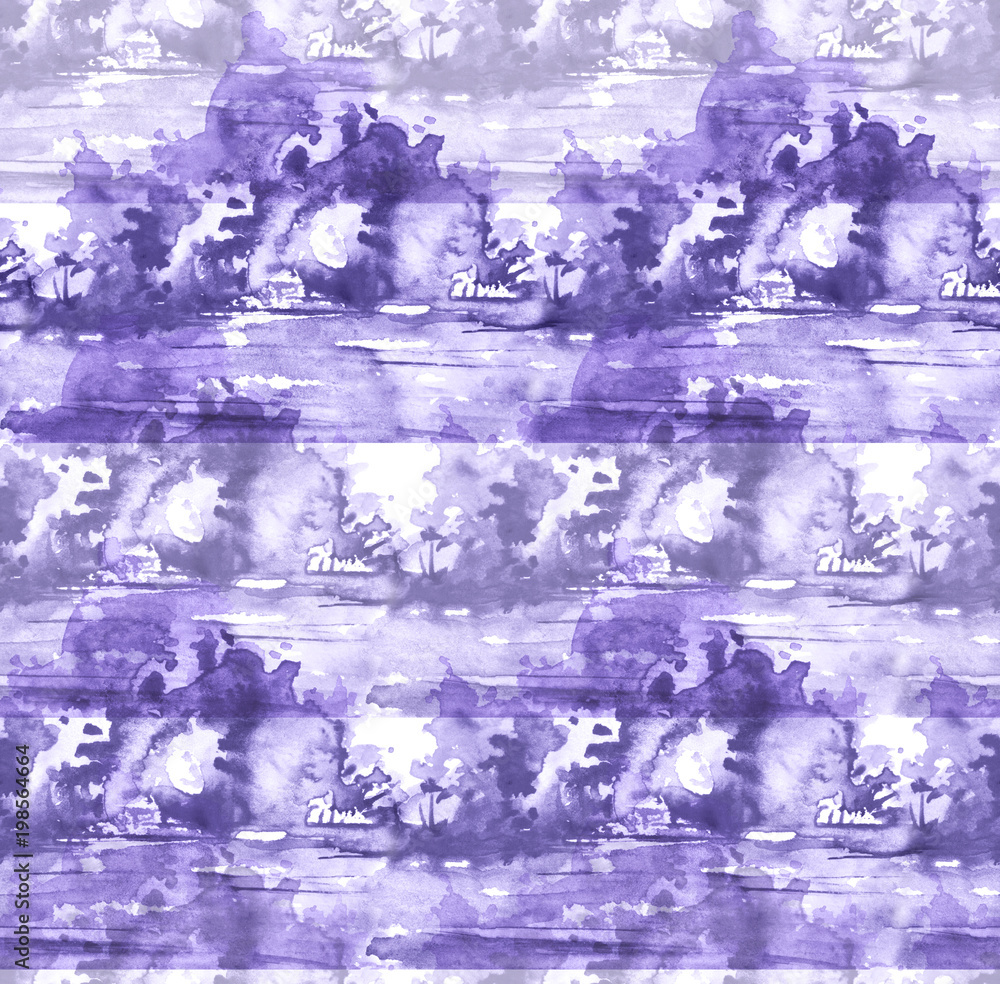 Watercolor purple, monochrome background. Watercolor abstract spot, splash of paint, blot, divorce, color. Vintage pattern for different design and decoration. purple paint color. 