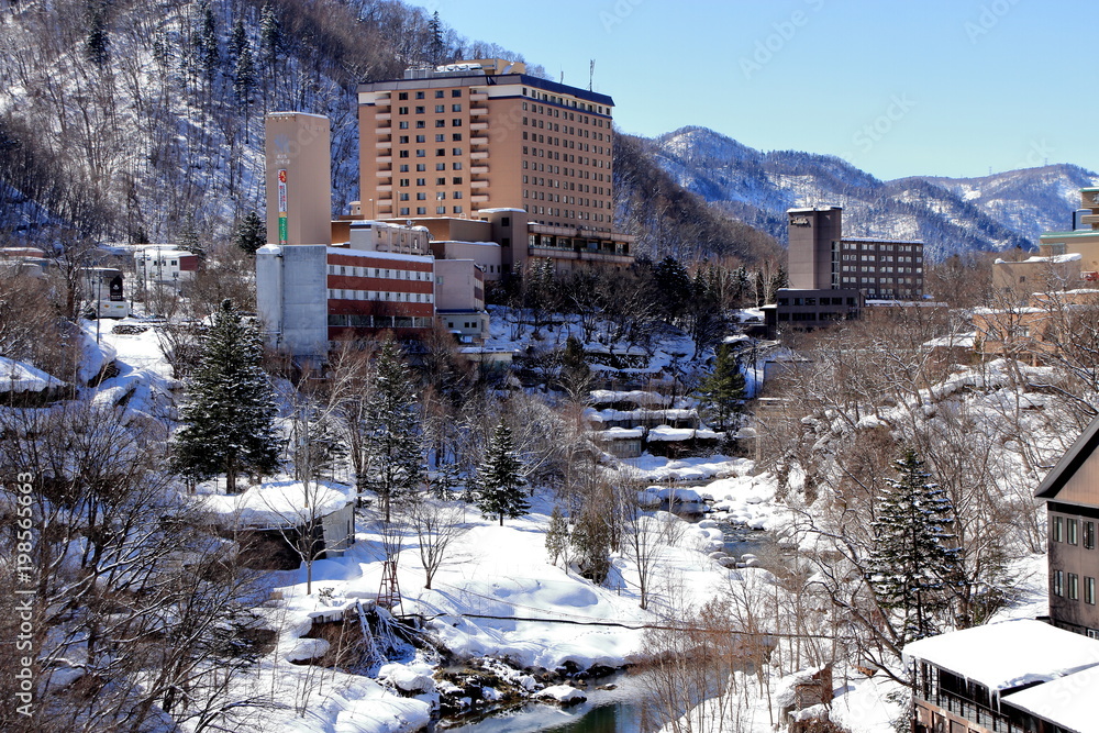 Sapporo, Hokkaido, winter scenery of Jozankei Onsen