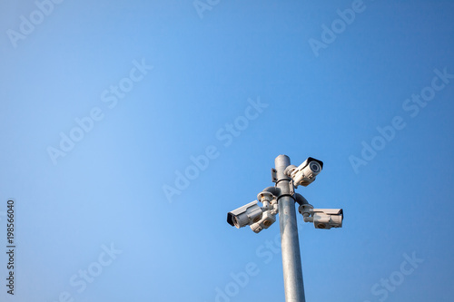 CCTV Camera with blue sky background