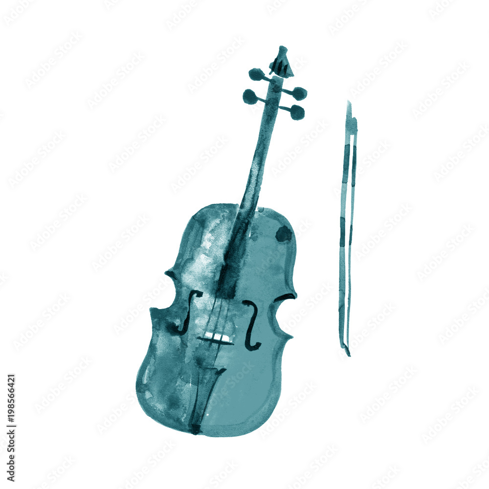 Double bass violin alto cello string instrument plays on itself sketch  engraving vector illustration scratch board style  CanStock