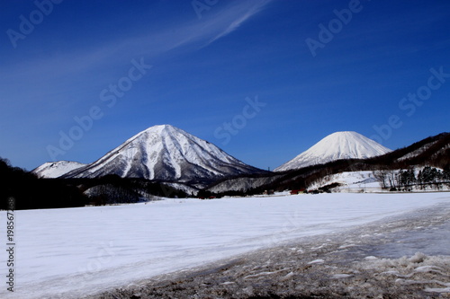 Hokkaido, Yotei and winter landscape of Shiribetsudake