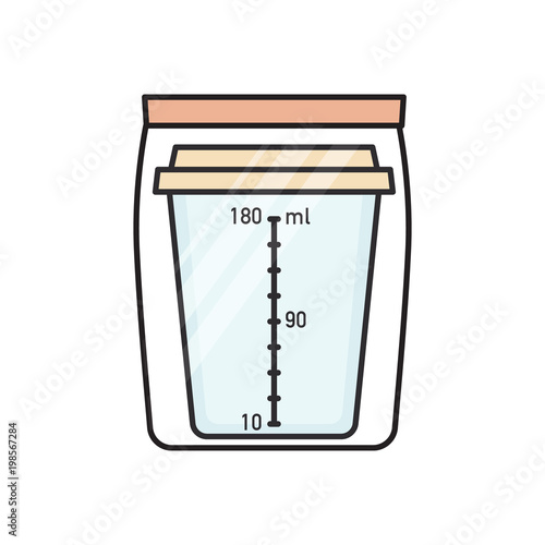 Urine collection container in sealed plastic bag