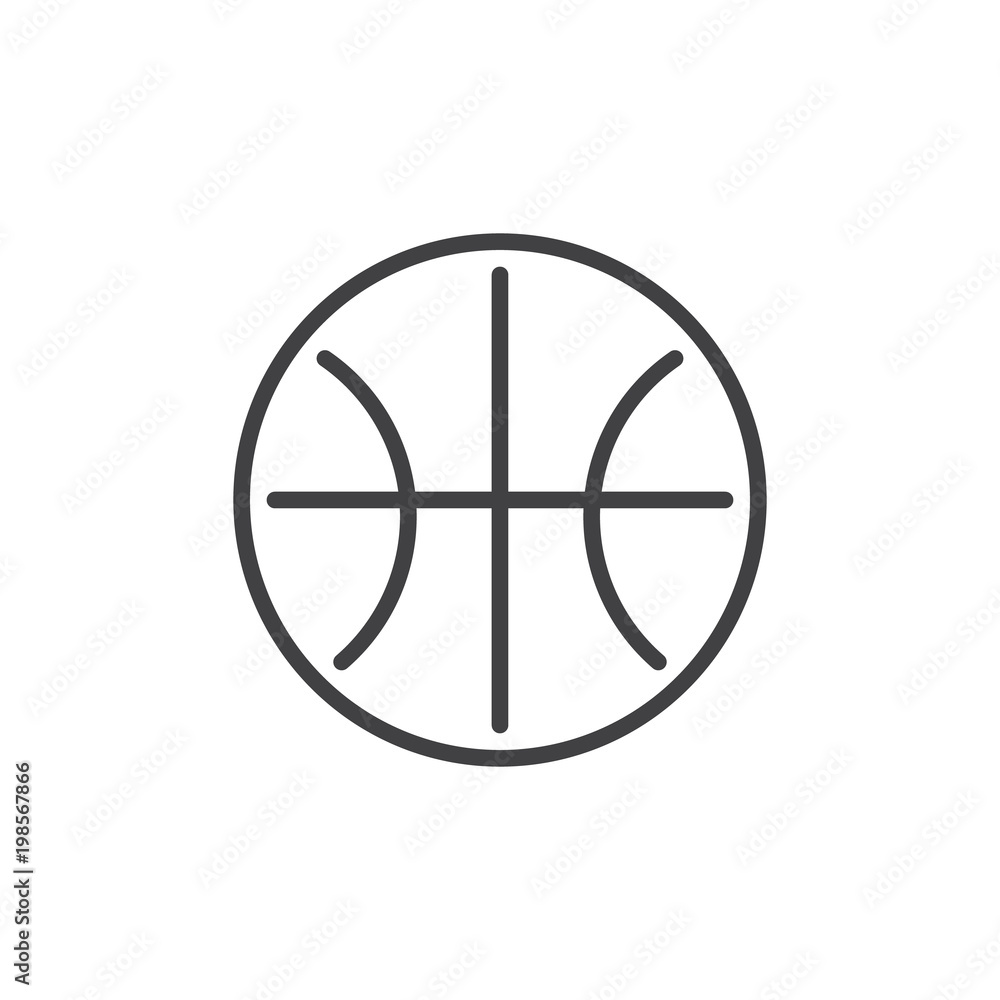 Basketball ball outline icon. linear style sign for mobile concept and web design. Sport simple line vector icon. Symbol, logo illustration. Pixel perfect vector graphics Basketball ball outline icon. linear style sign for mobile concept and web design. Sport simple line vector icon. Symbol, logo illustration. Pixel perfect vector graphics