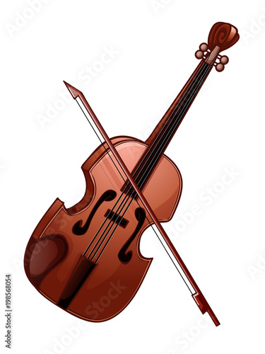 Illustration of a violin isolated on white