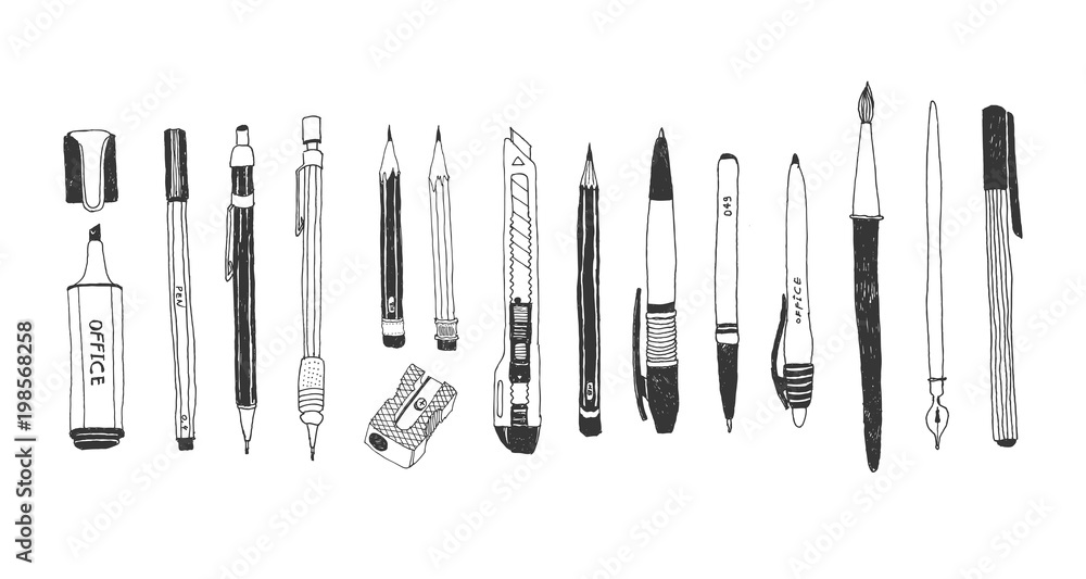 Hand drawn stationery set Hand drawn stationery set