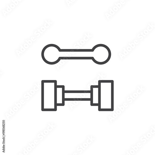 Dumbbell outline icon. linear style sign for mobile concept and web design. Fitness equipment simple line vector icon. Symbol, logo illustration. Pixel perfect vector graphics