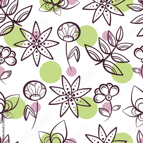 Seamless Pattern Magic Flowers