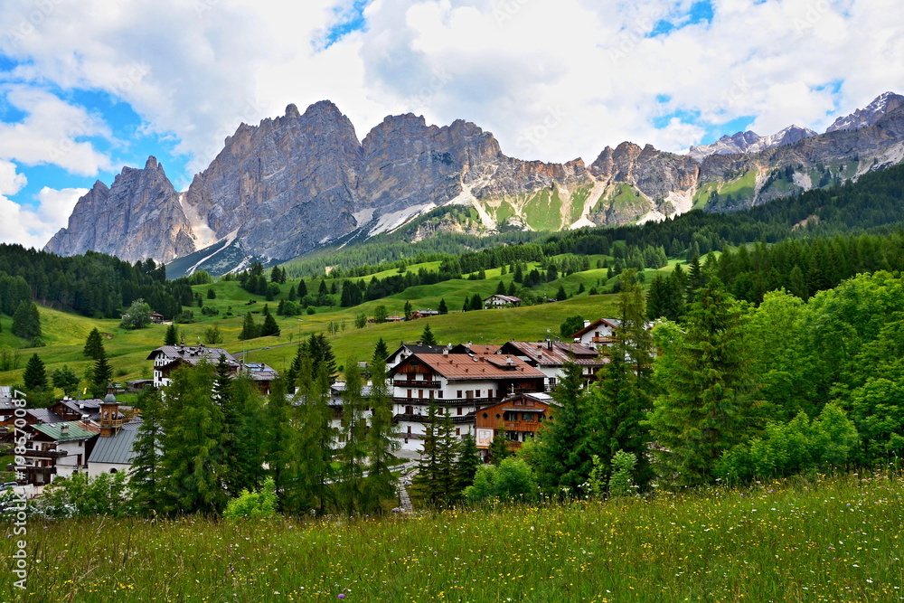Italian Dolomites -view on the mountains from Cianderies