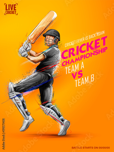 Batsman playing cricket championship sports