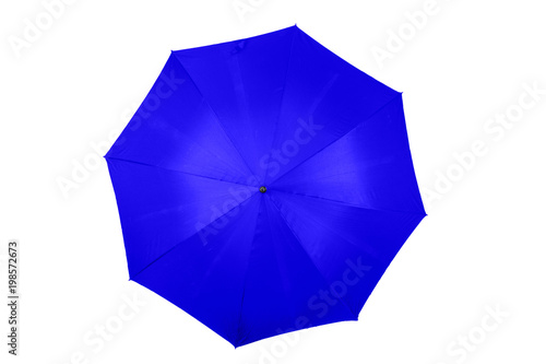 Aufgespannter blauer Regenschirm