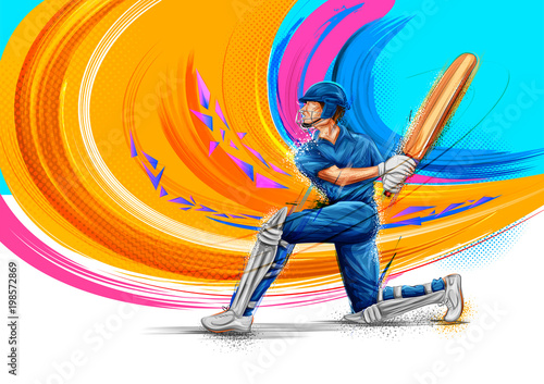 Batsman playing cricket championship sports