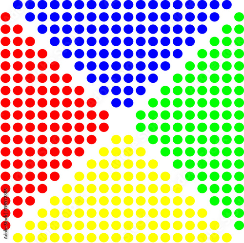 pattern with Colourful dots on background,wrong sign with point connecting network ,Abstract concept,background vector.