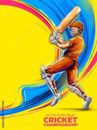 Batsman playing cricket championship sports