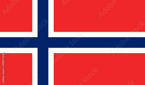 The Flag Of Norway. National symbol of the state. Vector illustration.
