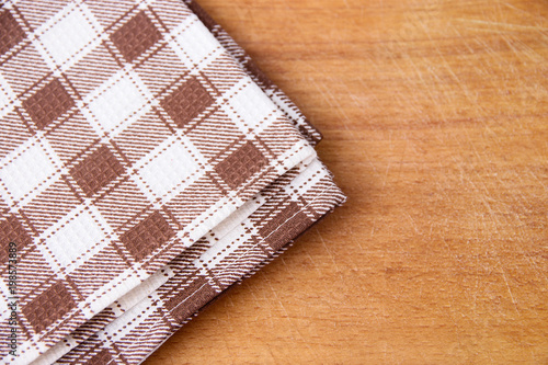  Tablecloth on a wooden board