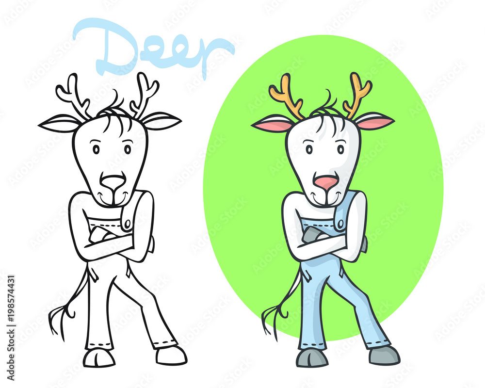 deer in jeans cartoon