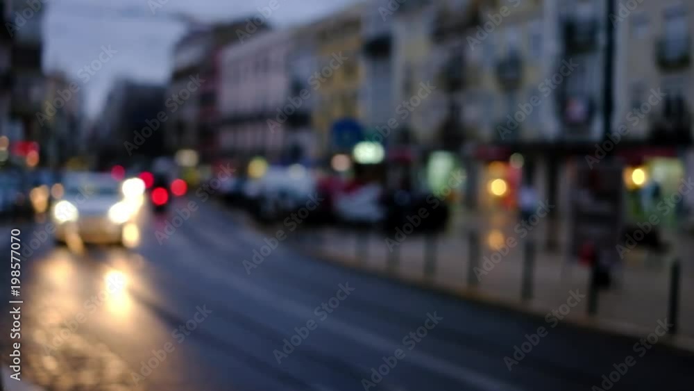 Bokeh car light at night. Out of focus traffic lights. Bokeh car light at night. Out of focus traffic lights.