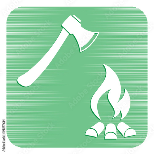 The ax and campfire icon