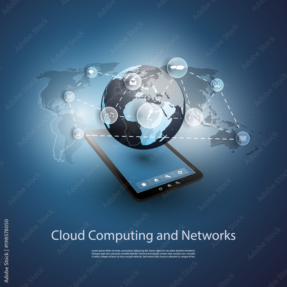 Global Networks, Cloud Computing - Vector for Your Business Global Networks, Cloud Computing - Vector for Your Business