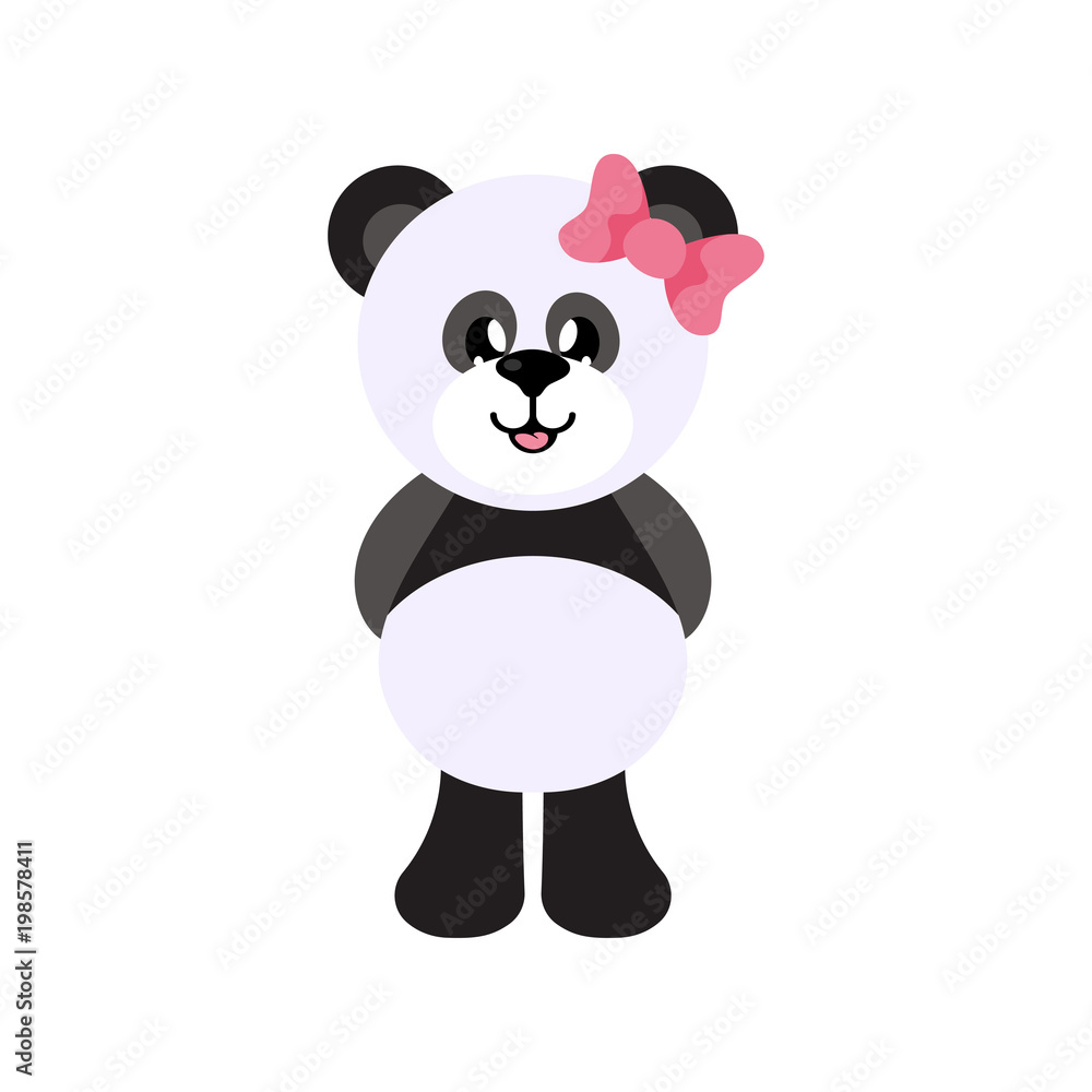 cartoon panda girl with bow cartoon panda girl with bow