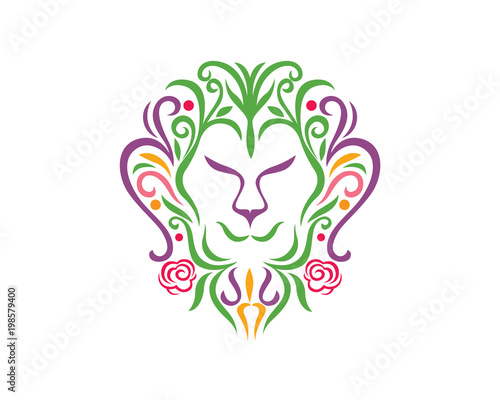 Fototapeta Naklejka Na Ścianę i Meble -  Blooming Flower, Blossom, Lion Ornament