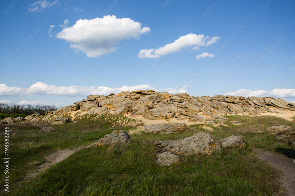 Stone range Kamyana Mohyla, Zaporizhia Oblast, Ukraine