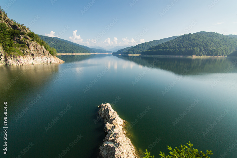 Famous romanian landscape: Dam lake Vidraru, in Romania