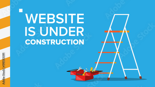 Website Under Construction Vector. Landing Page. Error Website Page. Coming Soon. Design, Development. Flat Illustration