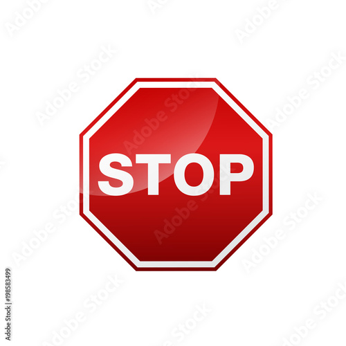 Simple Minimalist Stop Traffic Sign with light gradient