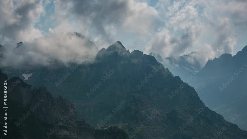 Mountain chain and clouds Panorama Timelapse Mountain chain and clouds Panorama Timelapse