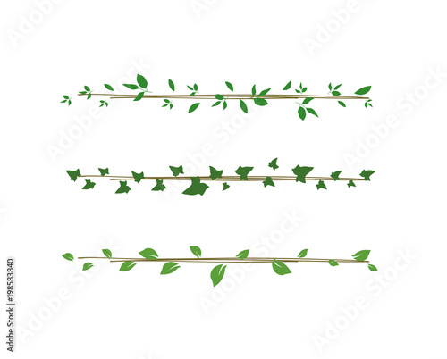 greenery spring leaves strips decorative elements