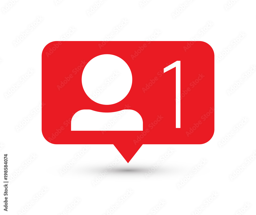 Follower notification. Social media icon user. User button, symbol, sign Follower notification. Social media icon user. User button, symbol, sign