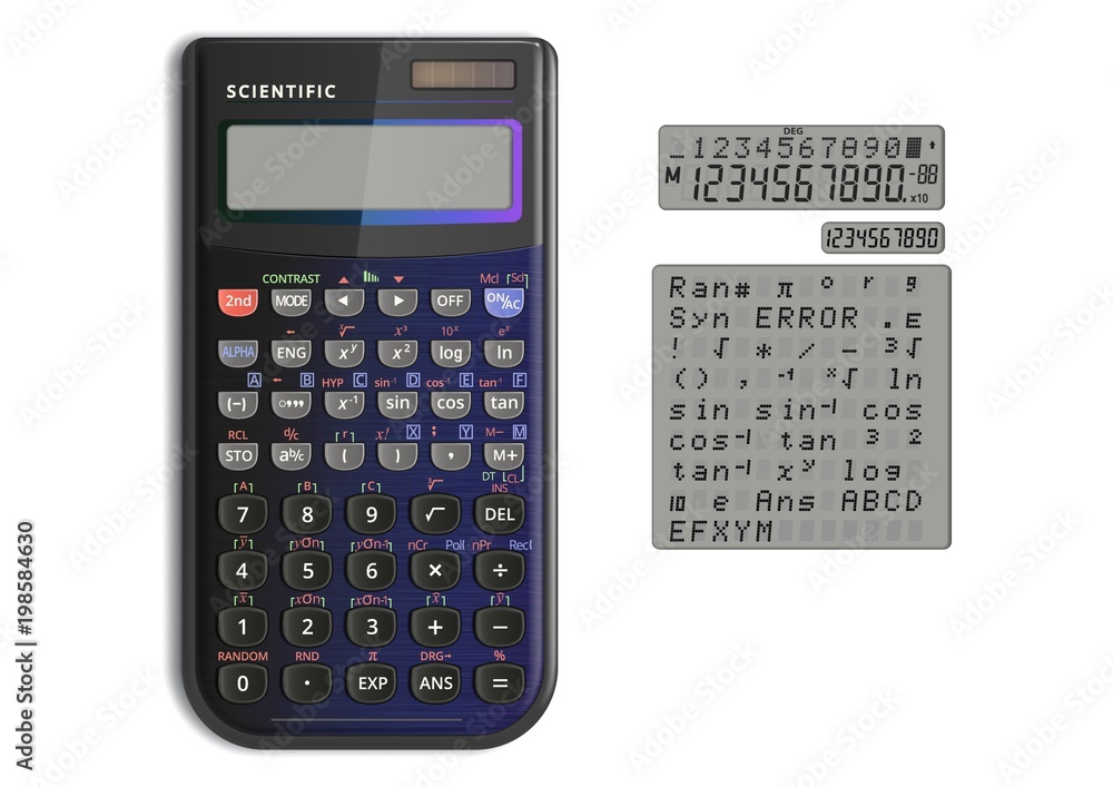 Scientific calculator with solar cell Scientific calculator with solar cell