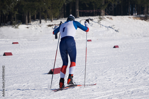 Skier on the mountain section sport sportive,